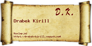 Drabek Kirill névjegykártya